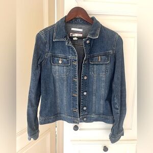 Old Navy Blue Button-Up 2 Pocket Stretch Denim Jean Jacket Women's Size Small